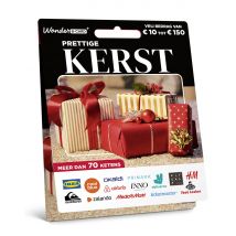 Wonderbox Kaart Prettige kerst - Cadeaukaart - Saldo tussen € 10 tot € 150 Om te ruilen voor cadeaukaarten met keuze uit meer dan 70 ketens binnen 