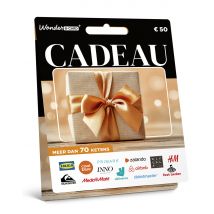 Wonderbox Kaart Cadeau - Geschenkideeën saldo van € 50 om te ruilen voor cadeaukaarten van zalando, bol., ikea, mediamarkt, primark, h&m, inno, 