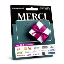 Carte Cadeau Multi Enseignes - Carte Merci - De 10€ à 150€ - Valable dans + de 300 enseignes