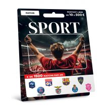Carte Cadeau Multi Enseignes - Carte Billetterie Sport - De 10€ à 150€ - Valable dans + de 300 enseignes