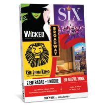 Wonderbox Musical en la Broadway - 2 entradas + 1 noche - Cofre y Caja Regalo Ocio y tours - Ideas de regalos originales 2 personas