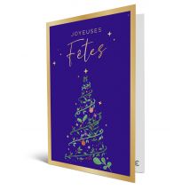Carte Cadeau Multi Enseignes - Carte de vœux 2 en 1 Joyeuses Fêtes Sapin - De 10€ à 150€ - Valable dans + de 300 enseignes