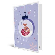 Carte Cadeau Multi Enseignes - Carte de vœux 2 en 1 Joyeux Noël Renard - De 10€ à 150€ - Valable dans + de 300 enseignes