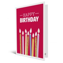 Carte Cadeau Multi Enseignes - Carte de vœux 2 en 1 Happy Birthday Bougies - De 10€ à 150€ - Valable dans + de 300 enseignes
