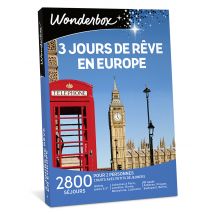 Wonderbox 3 jours de rêve en Europe - Coffret Cadeau stay Idée cadeau 2 nuits + petits déjeuners pour 2 personnes hôtel 3*, 4* ou 5* à amsterdam, 