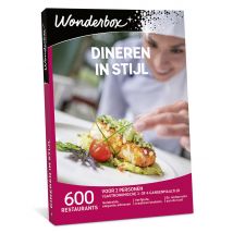 Wonderbox Dineren in stijl - Geschenkideeën een lunch of diner van 3 of 4 gangen voor 2 personen keuze uit 600 stijlvolle tafelervaringen -