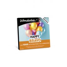 Wonderbox Happy Bravo ! - Idée cadeau Pour 1 ou 2 personnes Repas pour 2, soin du visage, balade en kayak, dégustation de vin, parcours aventure...