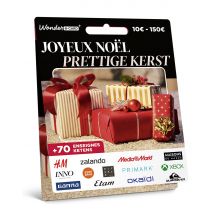 Wonderbox Kaart Prettige kerst - Cadeaukaart - Saldo tussen € 10 tot € 150 Om te ruilen voor cadeaukaarten van Zalando, Bol, MediaMarkt, Primark, H&M,