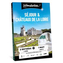 Wonderbox Châteaux de la Loire - Séjour pour 2 - Idée cadeau 2 entrées pour une visite au choix 1 nuit pour 2 dans un hôtel dans la région 15 châteaux