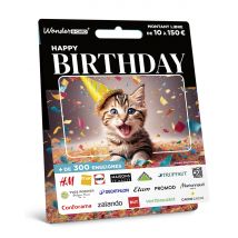 Carte Cadeau Multi Enseignes - Carte Anniversaire Chaton - De 10€ à 150€ - Valable dans + de 300 enseignes