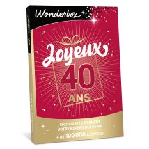 Wonderbox Bon Cadeau Joyeux Anniversaire 40 ans - Idée cadeau Le choix facile, la liberté totale Montant à créditer de 30 à 500€ L’accès à plus de 100