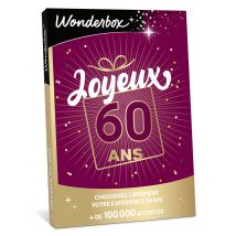 Wonderbox Bon Cadeau Joyeux Anniversaire 60 ans - Idée cadeau Le choix facile, la liberté totale Montant à créditer de 30 à 500€ L’accès à plus de 100