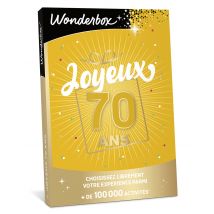 Wonderbox Bon Cadeau Joyeux Anniversaire 70 ans - Idée cadeau Le choix facile, la liberté totale Montant à créditer de 30 à 500€ L’accès à plus de 100