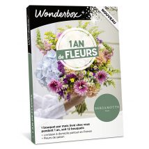 Wonderbox 1 an de fleurs - Idée cadeau 1 bouquet de fleurs de chez Bergamotte à recevoir chaque mois pendant 1 an, partout en France Livraison à 