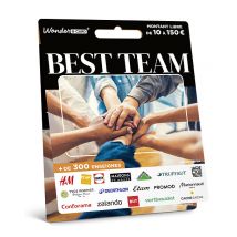 Carte Cadeau Multi Enseignes - Carte Best Team - De 10€ à 150€ - Valable dans + de 300 enseignes