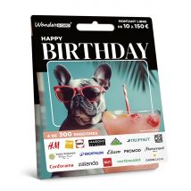 Carte Cadeau Multi Enseignes - Carte Happy Birthday - De 10€ à 150€ - Valable dans + de 300 enseignes