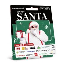 Carte Cadeau Multi Enseignes - Carte Secret Santa - De 10€ à 150€ - Valable dans + de 300 enseignes