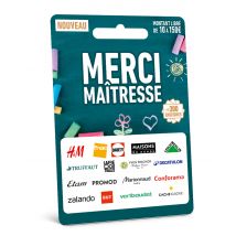 Carte Cadeau Multi Enseignes - Supercard Merci Maîtresse - De 10€ à 150€ - Valable dans + de 300 enseignes