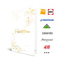 Carte Cadeau Multi Enseignes - Carte de vœux 2 en 1 Félicitations - De 10€ à 150€ - Valable dans + de 300 enseignes