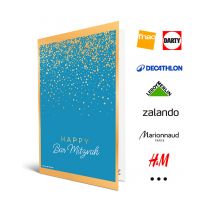 Carte Cadeau Multi Enseignes - Carte de vœux 2 en 1 Bar Mitzvah - De 10€ à 150€ - Valable dans + de 300 enseignes