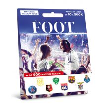 Carte Cadeau Multi Enseignes - Carte Billetterie - Foot - De 10€ à 250€ - Valable dans + de 300 enseignes