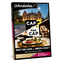 Wonderbox CAP OU PAS CAP - Nuit de luxe ou resto chic ? - Coffret Cadeau multithematic Idée cadeau 1 nuit de luxe ou 1 expérience gastronomique pour 2