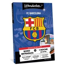 Wonderbox FC Barcelona - Bono Entrada(s) + 1 noche Cofre y Caja Regalo ENTERTAINMENT - Ideas de regalos originales Bono canjeable por 1 o 2 entradas* 