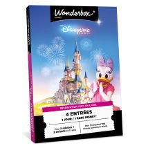 Wonderbox Disneyland Paris - Journée en famille - Idée cadeau 4 entrées ( 2 adultes + 2 enfants ) pour 1 jour / 1 Parc Disney au choix Parc Disneyland