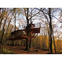 Wonderbox Séjour en cabane proche de Besançon - Idée cadeau Une nuit en cabane dans les arbres, Un petit déjeuner