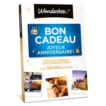 Wonderbox Bon Cadeau Joyeux Anniversaire - Coffret Cadeau multithematic Idée cadeau 1 ou plusieurs activités au choix pour 1 personne ou plus plus de 