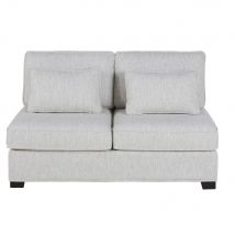 2-Sitzer-Modulelement für modulares Sofa aus Recycling-Gewebe, hellgrau meliert modern Stil - - Baumwolle - - Maisons Du Monde