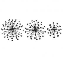 3 Black Metal Wall Decorations contemporary style - Black Metal - Maisons Du Monde