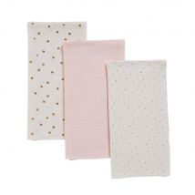3 fasce per neonato rosa e bianche in cotone - Öko-Tex Zertifikat - Maisons du Monde