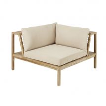 Angolo per divano componibile da giardino in resina intrecciata e tela talpa chiaro - Modello Esotico - - Maisons du Monde