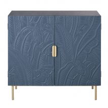 Anrichte Mit 2 Türen Mit Geschnitzten Motiven In Blau Stil exotic - Blau Spanplatte Festliche Dekoration - Maisons Du Monde