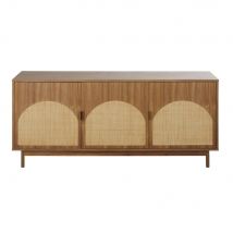 Anrichte Mit 3 Türen, Braun Und Pflanzenfaser Stil vintage Rattan Festliche Dekoration - Maisons Du Monde