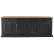 Anthracite Grey Recycled Pine 4-Door 4-Drawer Sideboard classic chic style - Grey - Wood - Maisons Du Monde