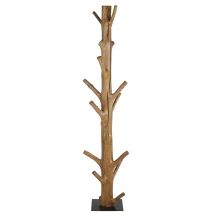 Appendiabiti a forma di tronco d’albero in legno di mangostano marrone e metallo nero LUCIO - Modello Esotico - Maisons du Monde
