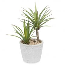 Artificial potted yucca H 24 cm exotic style - Green - Rubber - Maisons Du Monde