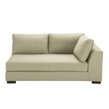 Ausziehbares 2-Sitzer-Sofamodul mit Armlehne rechts, beige Stoff, 10cm Matratze Stil modern Maisons du Monde