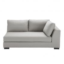 Ausziehbares 2-Sitzer-Sofamodul mit Armlehne rechts, hellgrau, 10cm Matratze modern Stil - - Polyester - - Maisons Du Monde