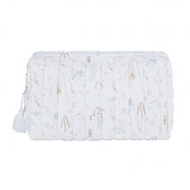 Babykulturtasche, Bio-Baumwollgaze, ecru mit Meersdruck Weiß Baumwolle Maisons du Monde