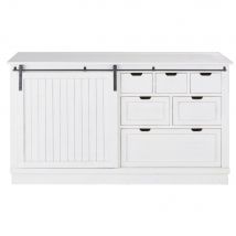Bancone a 1 anta e 6 cassetti bianco - Modello In riva al mare - Legno - Maisons du Monde