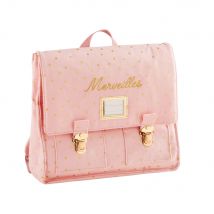 Baumwoll-Schultasche, rosa mit goldfarbenen Punkten Rosa Baumwolle Mädchen Maisons du Monde