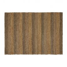 Beige and brown hand-woven cotton and jute rug 140x200cm exotic style - Beige , - Maisons Du Monde