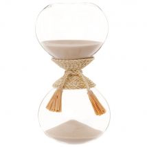 Beige glass hourglass and raffia accessory exotic style - Transparent - Maisons Du Monde