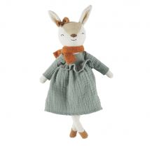 Beige, green and terracotta rabbit cuddly toy style - Beige - Polyester - Maisons Du Monde