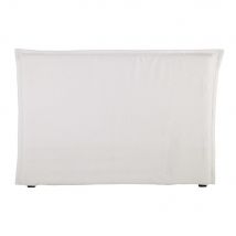 Bett-Kopfteilbezug 160 aus grobem Leinen weiß Stil classic chic Maisons du Monde