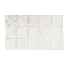 Bettkopfteil 200 aus massiver Kiefer mit weißen Mosaikmotive Stillandhaus Weiß Kiefernholz Maisons du Monde