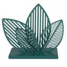 Blätter-Statuette aus grünem Metall mit Ausschnitten, H22cm exotic Stil - Metall - Maisons Du Monde